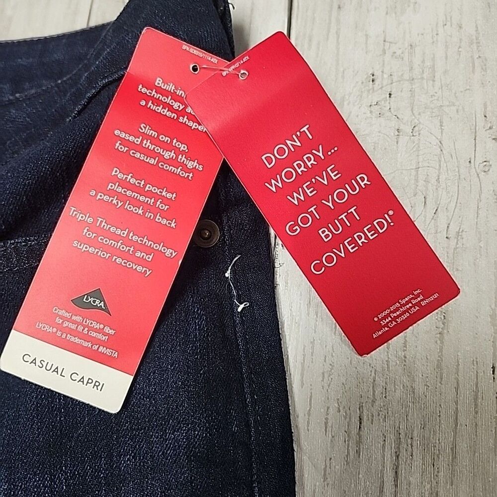Spanx NWT Womens Size 32 Slim-X Casual Cropped Capri Jeans Shaping - Picture 12 of 13